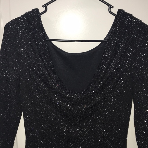 Black Sparkle Dress- swoop back - Picture 4 of 8